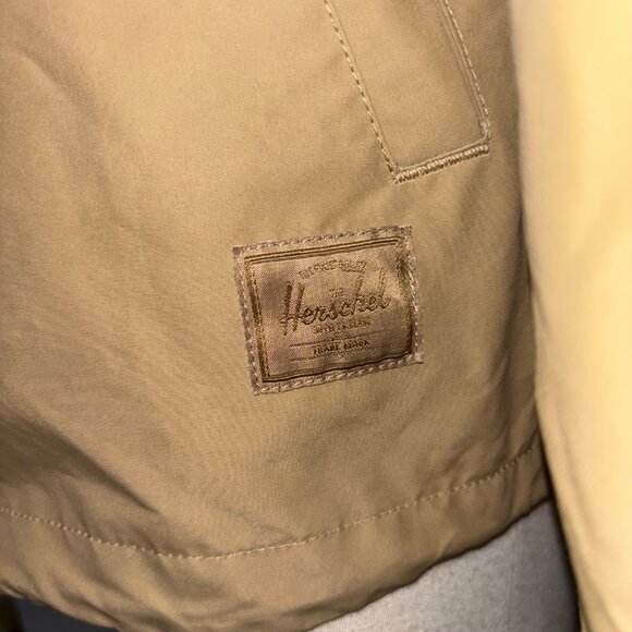 Herschel Supply Co Men's Snap Closure Jacket Size M Beige Khaki Cotton Blend - Picture 6 of 13